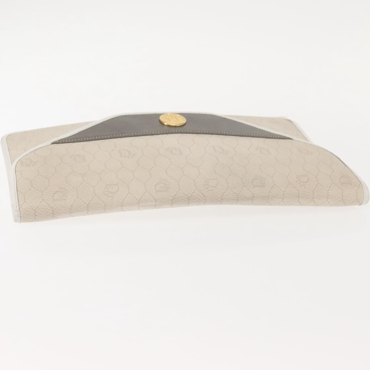 Christian Dior Vintage honeycomb clutch Canvas, WHITE, CANVAS, Clutche & pouche