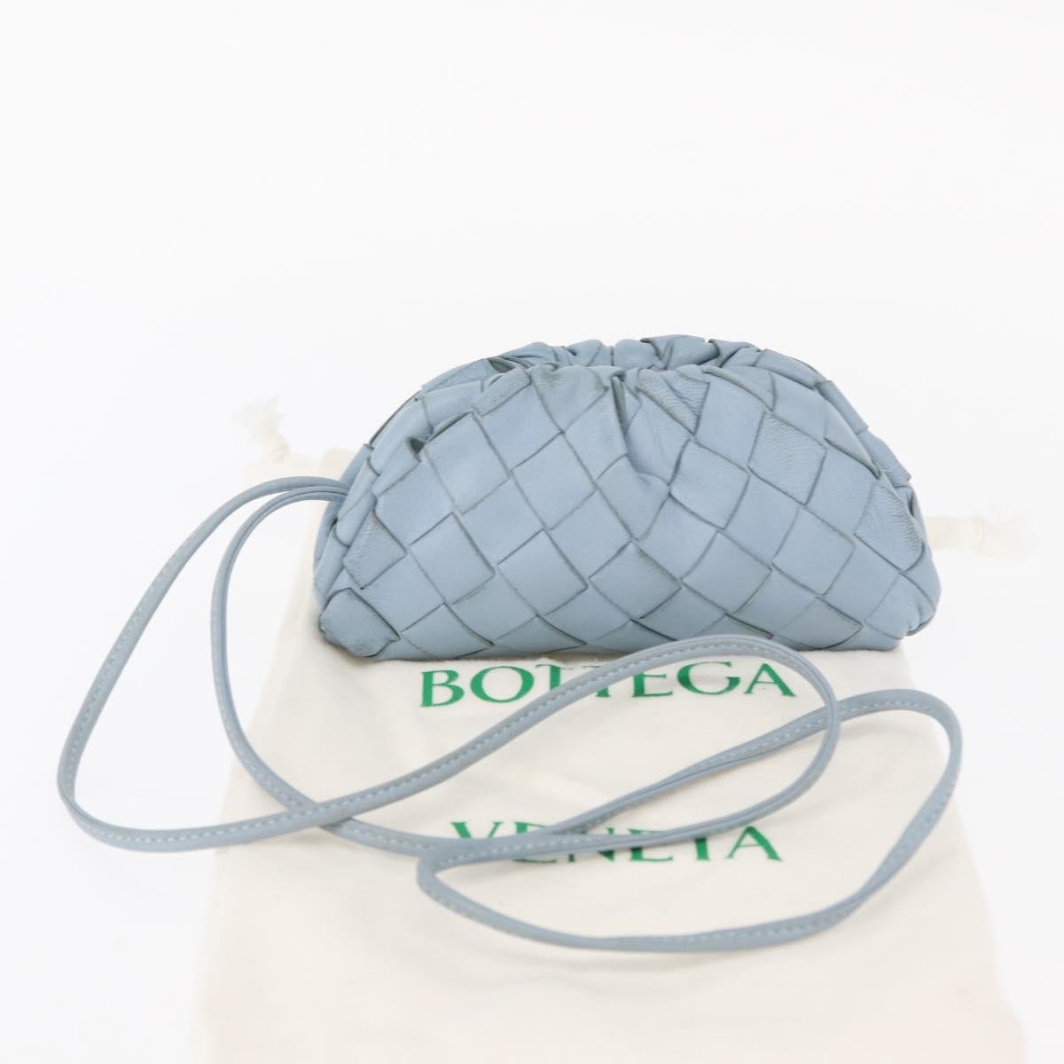 Bottega Veneta The Pouch Intrecciato Nappa, BLUE, LEATHER, Clutche & pouche