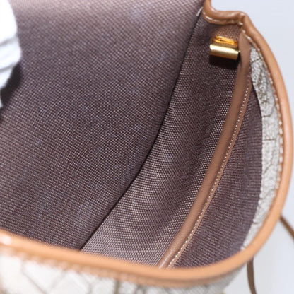 Christian Dior Vintage Honeycomb Flap Crossbody Bag Coated Canvas, BEIGE, CANVAS, Shoulder bag