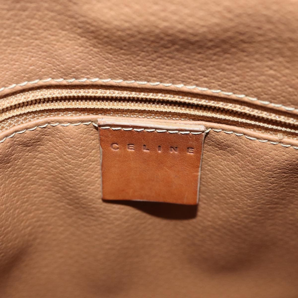 Celine Macadam Handbag Macadam with leather, BROWN, CANVAS, Handbag