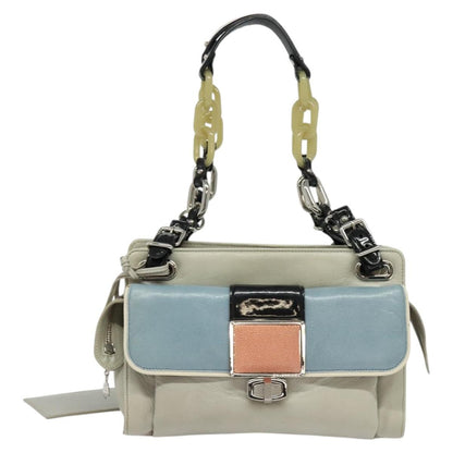 Balenciaga Cherche Midi Chain Shoulder Bag Leather, GRAY, LEATHER, Shoulder bag