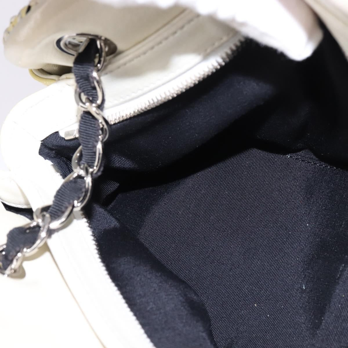 Chanel Just Mademoiselle Bag Woven Stitch Patent, BEIGE, PATENT_LEATHER, Handbag