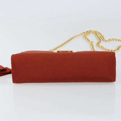 Salvatore Ferragamo Vintage Gancini Chain Shoulder Bag Nylon, RED, NYLON, Shoulder bag