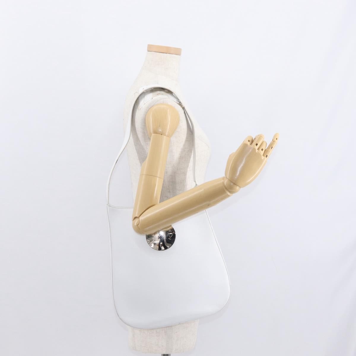 Salvatore Ferragamo Gancini Shoulder Bag Leather, WHITE, LEATHER, Shoulder bag