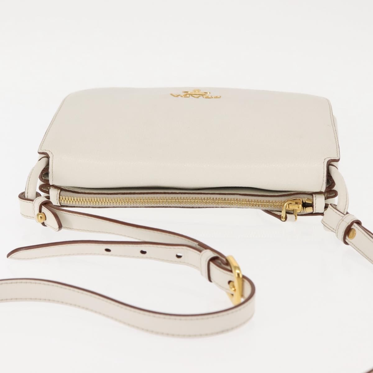 Prada Flap Crossbody Bag Vitello Daino, WHITE, LEATHER, Shoulder bag