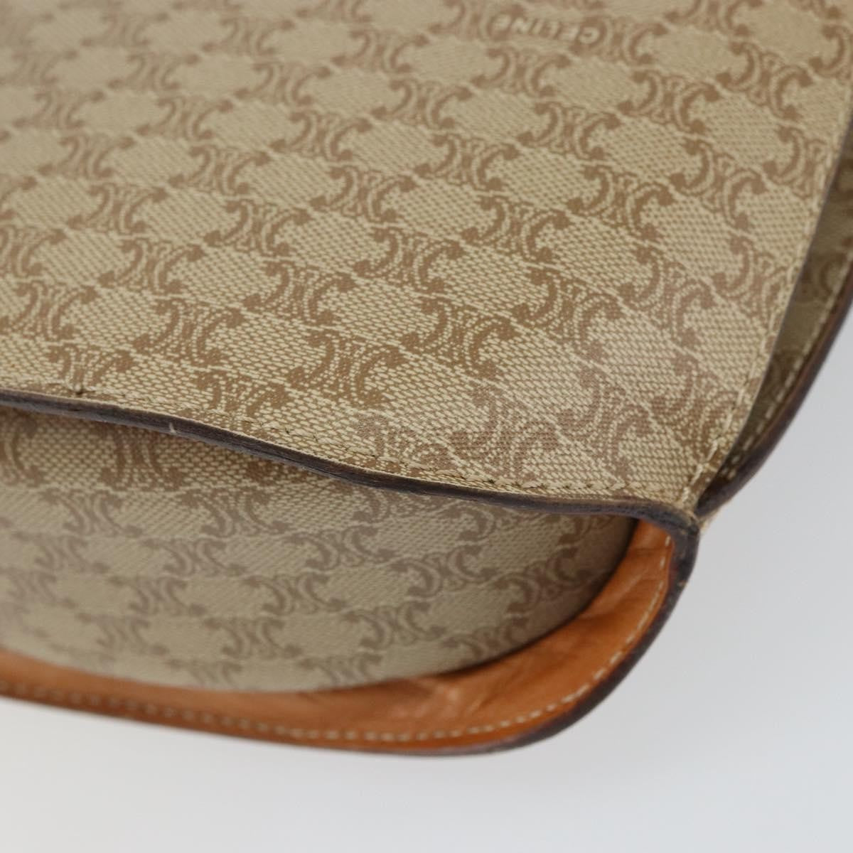 Celine Vintage Macadam Shoulder Bag Canvas, BEIGE, CANVAS, Shoulder bag