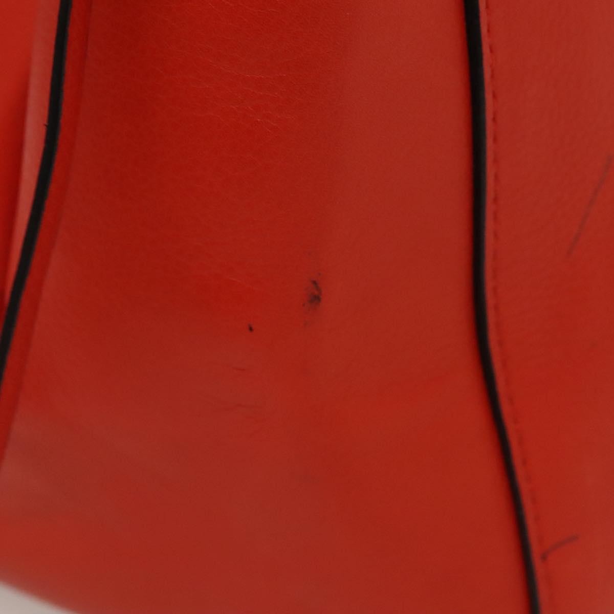 Celine Edge Bag Leather, ORANGE, LEATHER, Handbag