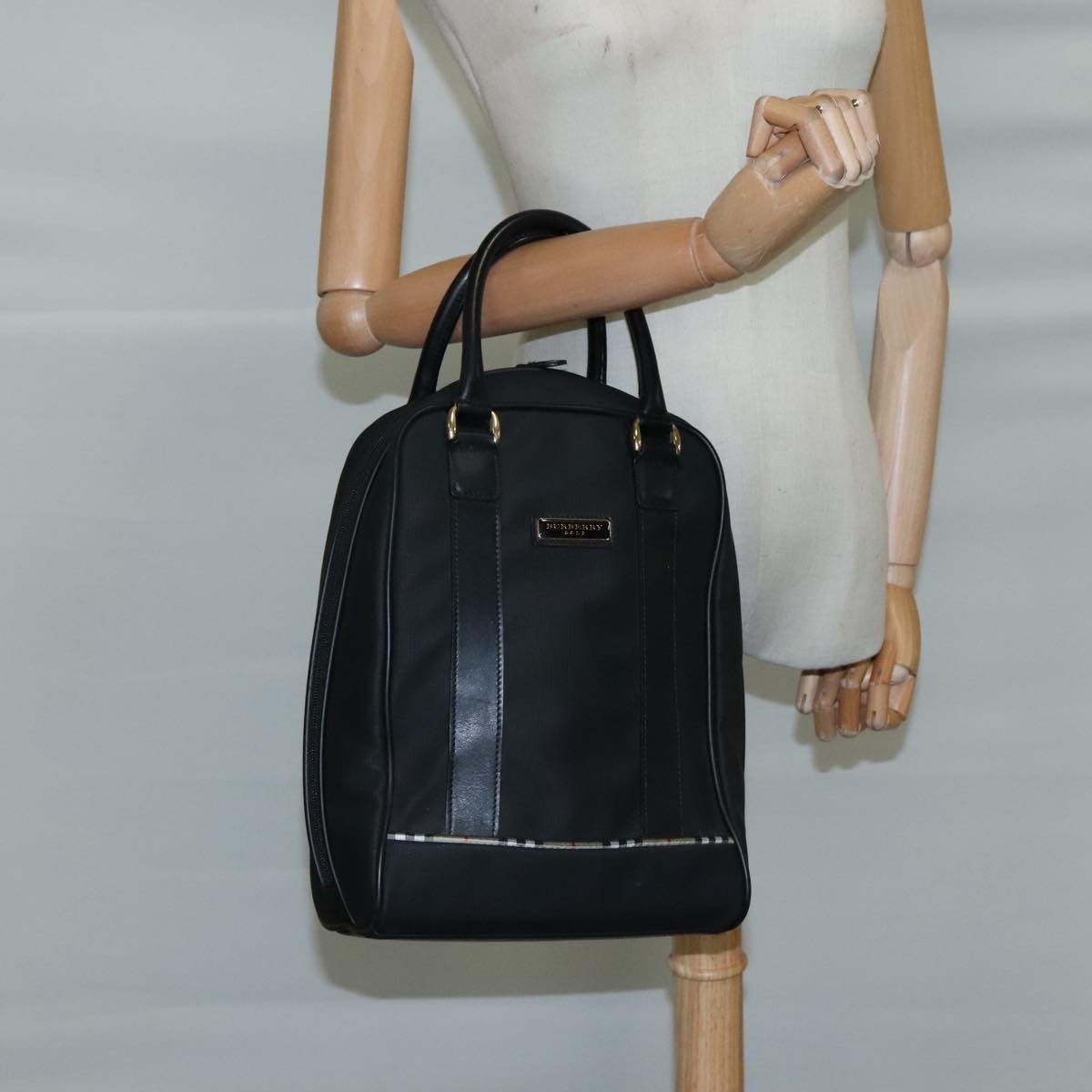 Burberry Golf handbag Nylon, BLACK, NYLON, Handbag