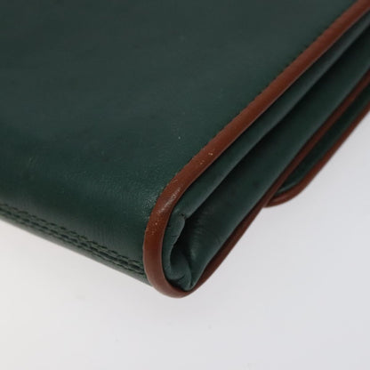 Celine Vintage Triomphe Flap Bag Leather, GREEN, LEATHER, Shoulder bag