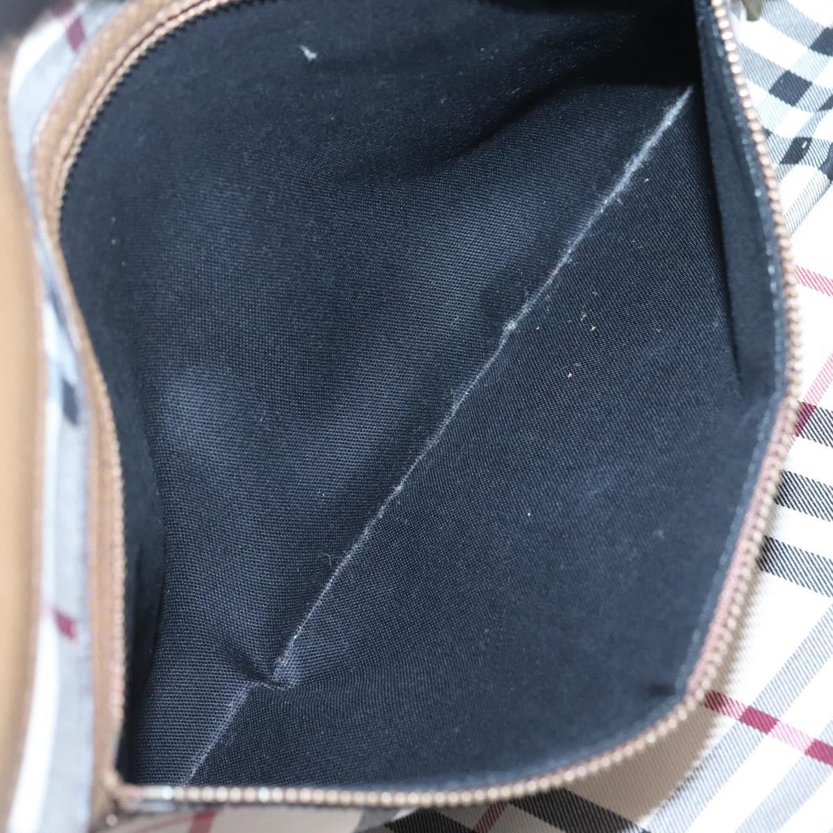 Burberry Nova Check Tote Leather, BROWN, LEATHER, Tote bag