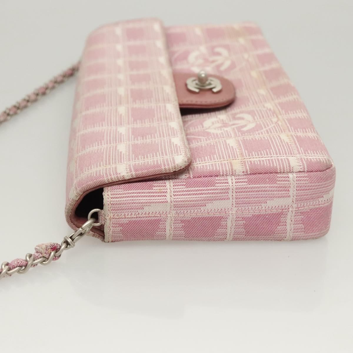 Chanel Travel Line Flap Bag Nylon, PINK, NYLON, Travel bag