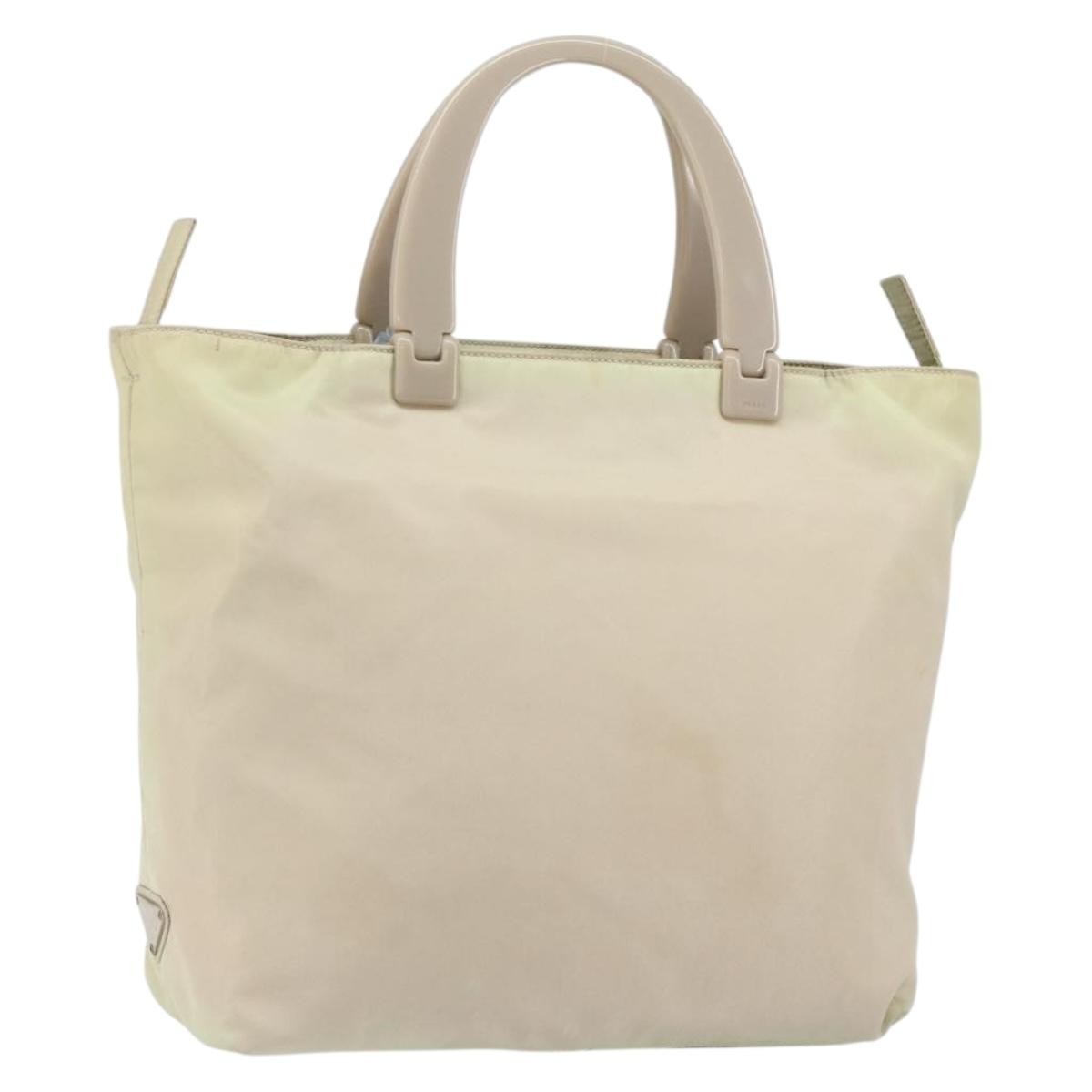 Prada Resin Handle Tote Tessuto, BEIGE, NYLON, Tote bag
