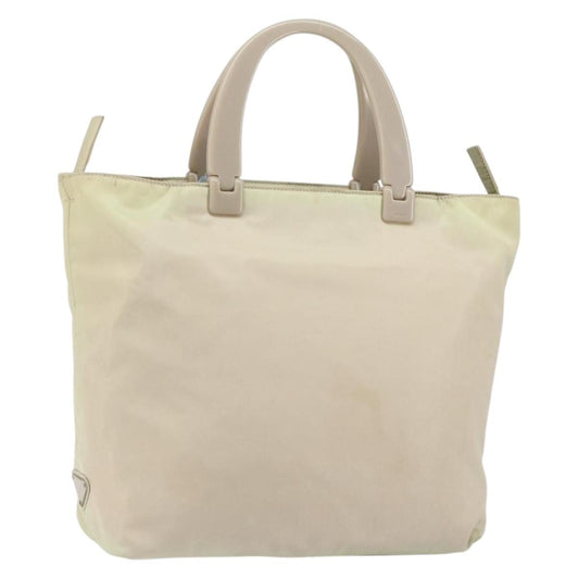 Prada Resin Handle Tote Tessuto, BEIGE, NYLON, Tote bag