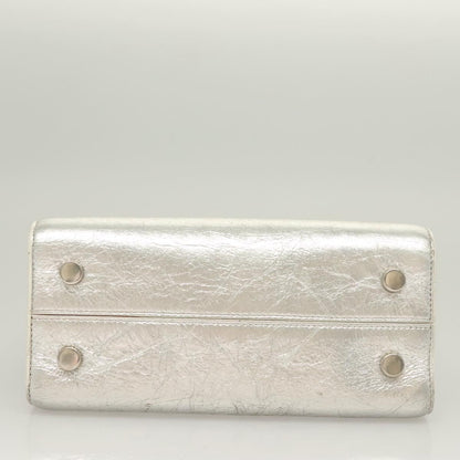 Christian Dior Diorever Bag Leather, SILVER, LEATHER, Bag