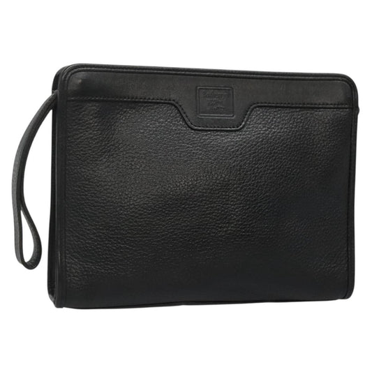 Burberry Zip Clutch Leather, BLACK, LEATHER, Clutche & pouche