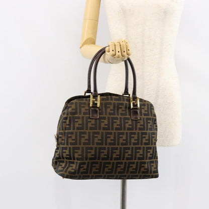 Fendi Vintage Convertible Satchel Zucca Canvas, BROWN, CANVAS, Handbag