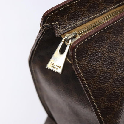 Celine Macadam Handbag Macadam with leather, BROWN, LEATHER, Handbag