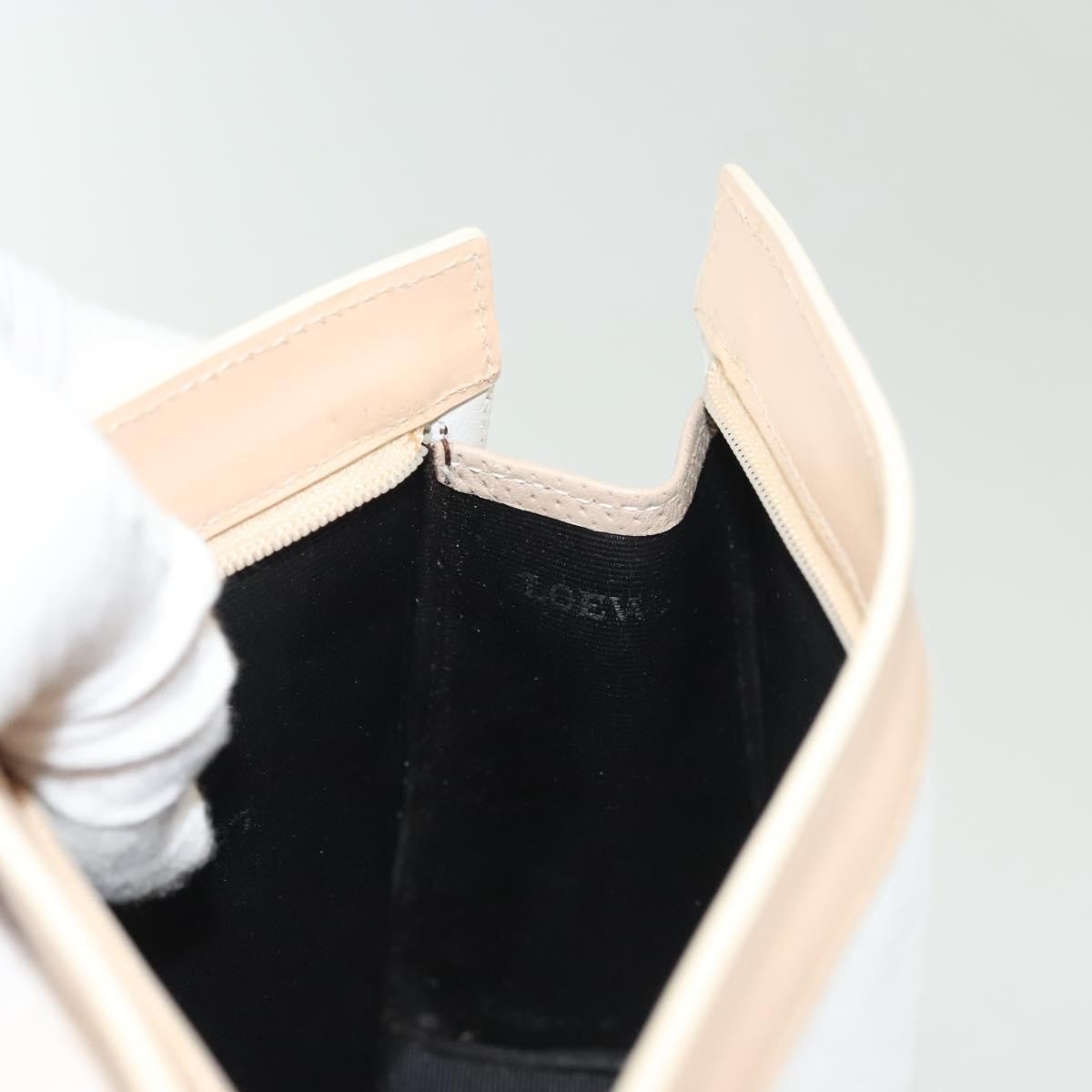 Loewe Flat Zip Pouch Leather, WHITE, LEATHER, Clutche & pouche