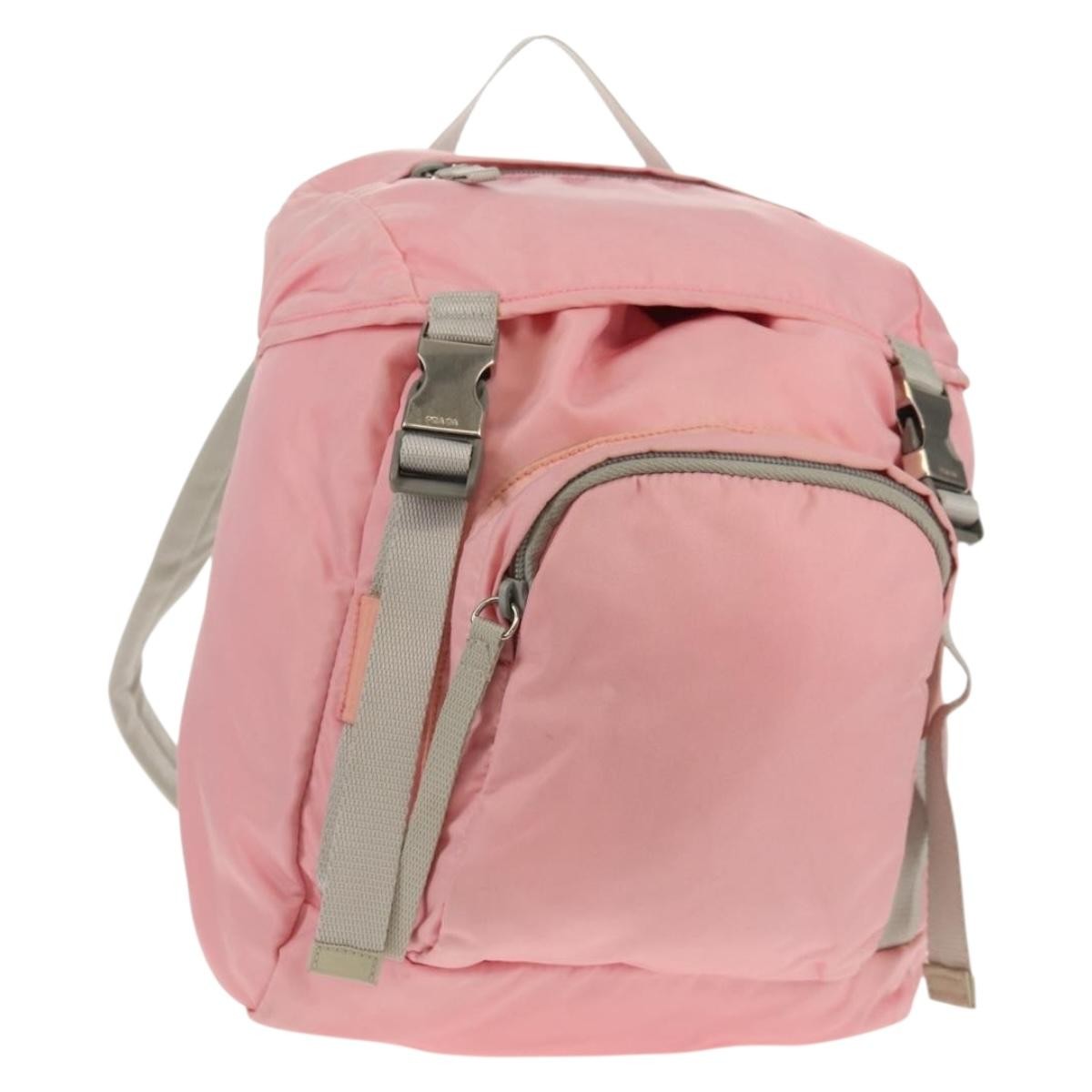 Prada Double Buckle Backpack Tessuto, PINK, NYLON, Backpack