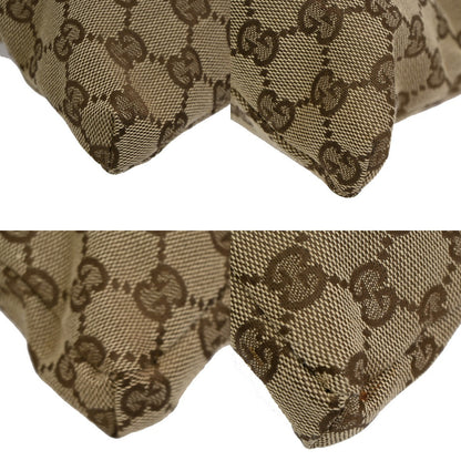Gucci Vintage Double Belt Bag GG Canvas with Leather, BEIGE, CANVAS, Shoulder bag