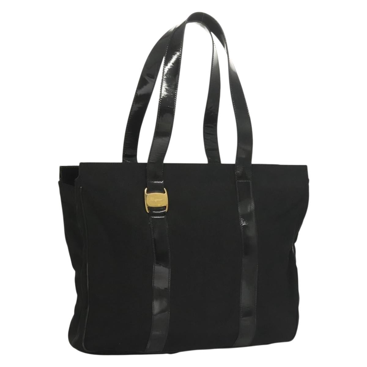 Salvatore Ferragamo Vala tote Nylon, BLACK, NYLON, Tote bag