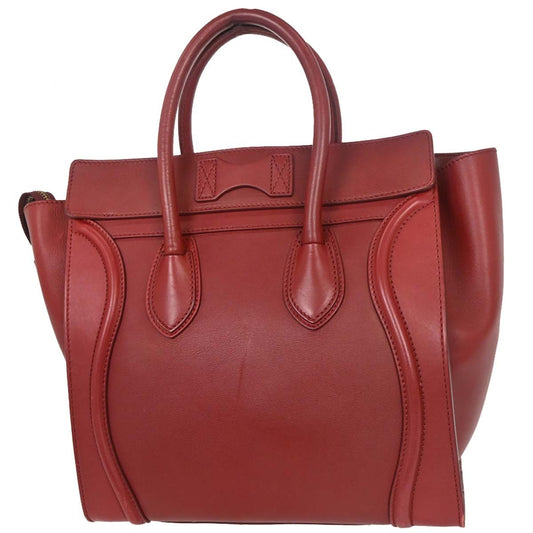 Celine Luggage Bag Smooth Leather, BURGUNDY, LEATHER, Handbag