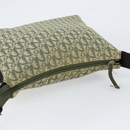 Christian Dior Vintage Trotter Shoulder Bag Canvas, GREEN, CANVAS, Shoulder bag
