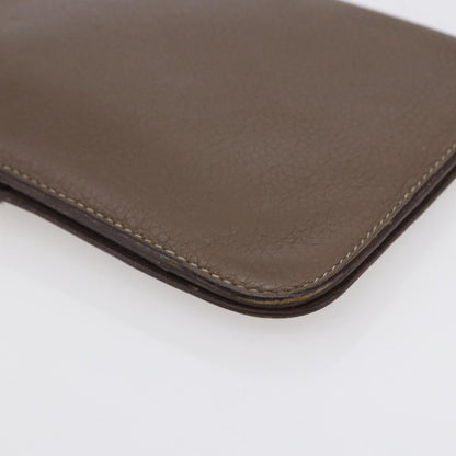 Hermes Dogon Duo Combined Wallet Leather, Gray, Leather, Wallet