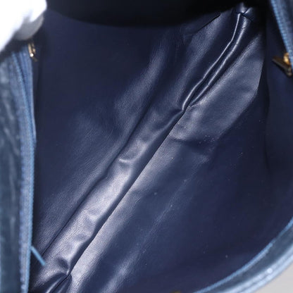 Bally Vintage Chain Shoulder Bag Quilted Leather, NAVY, LEATHER, Shoulder bag