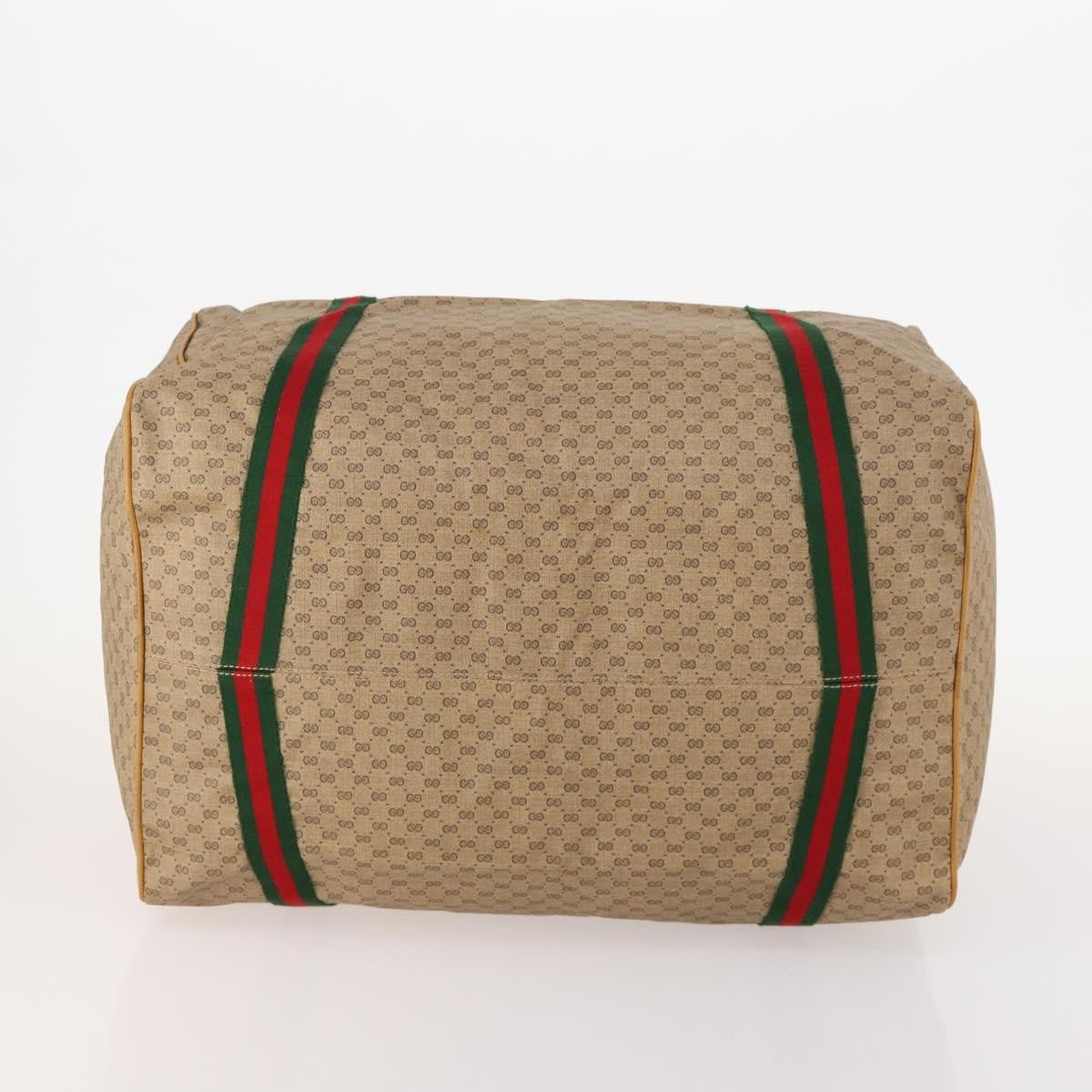 Gucci Web Trim Weekend Duffle Bag GG Coated Canvas, BEIGE, CANVAS, Travel bag