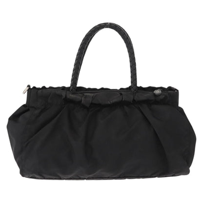Prada Bow Convertible Tote Tessuto, BLACK, NYLON, Handbag