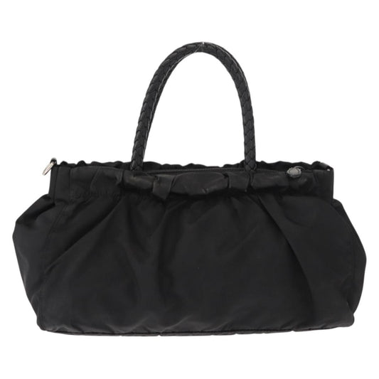 Prada Bow Convertible Tote Tessuto, BLACK, NYLON, Handbag