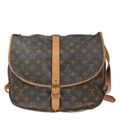 Louis Vuitton Saumur Handbag Monogram Canvas, BROWN, CANVAS, Shoulder bag