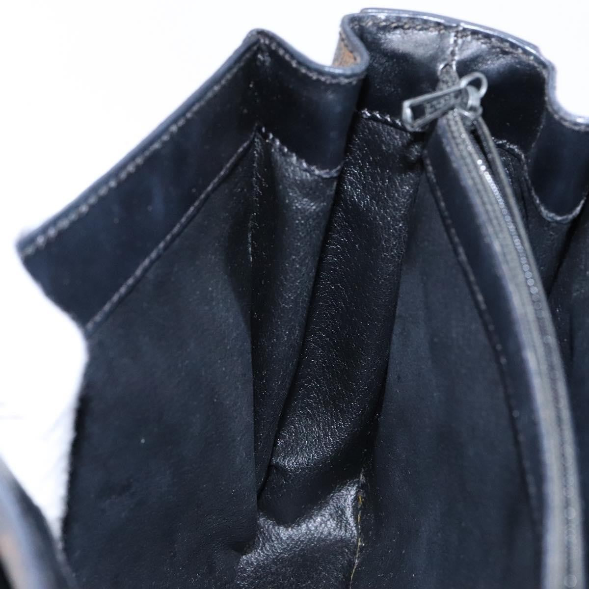 Celine Vintage Convertible Top Handle Bag Macadam Coated Canvas, BLACK, CANVAS, Handbag