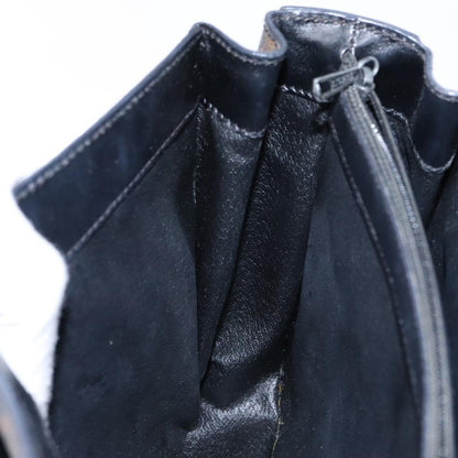 Celine Vintage Convertible Top Handle Bag Macadam Coated Canvas, BLACK, CANVAS, Handbag