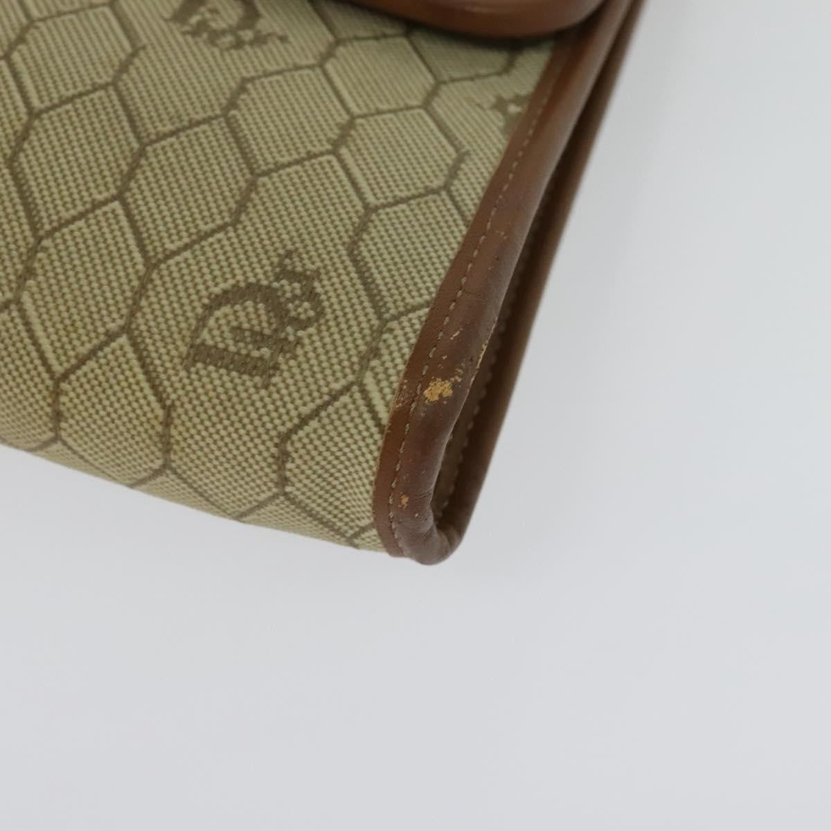 Christian Dior Vintage Honeycomb chain Canvas, BEIGE, CANVAS, Handbag