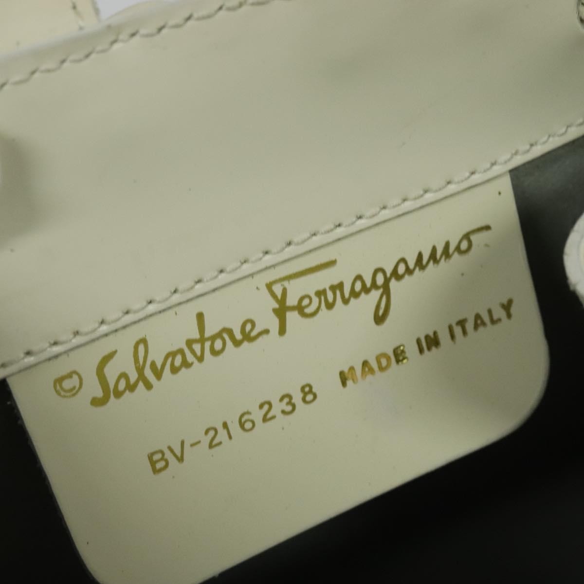 Salvatore Ferragamo Vintage Gancini Backpack Patent Leather, WHITE, PATENT_LEATHER, Backpack