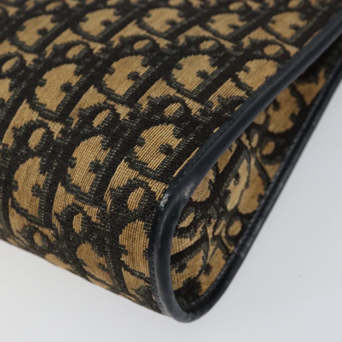 Christian Dior Vintage Trotter Shoulder Bag Canvas, NAVY, CANVAS, Shoulder bag