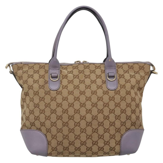 Gucci Convertible Belted Tote GG Canvas with Leather, BEIGE, CANVAS, Tote bag