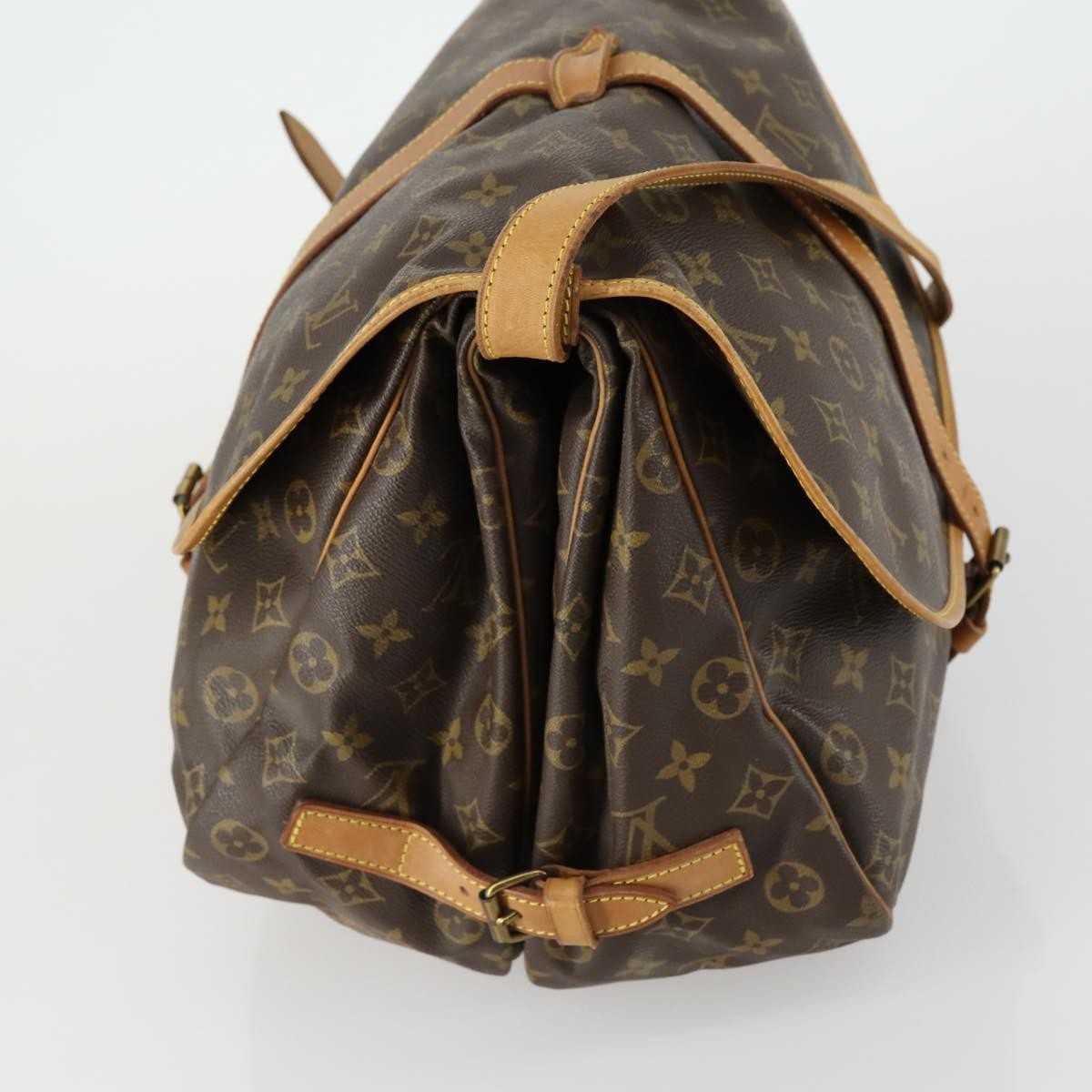 Louis Vuitton Saumur Handbag Monogram Canvas, BROWN, CANVAS, Shoulder bag