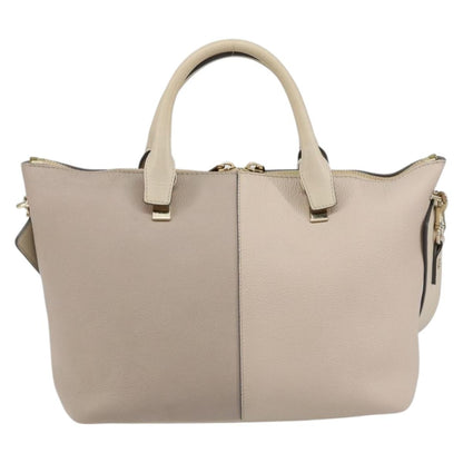 Chloe Bicolor Baylee Satchel Leather, GRAY, LEATHER, Tote bag