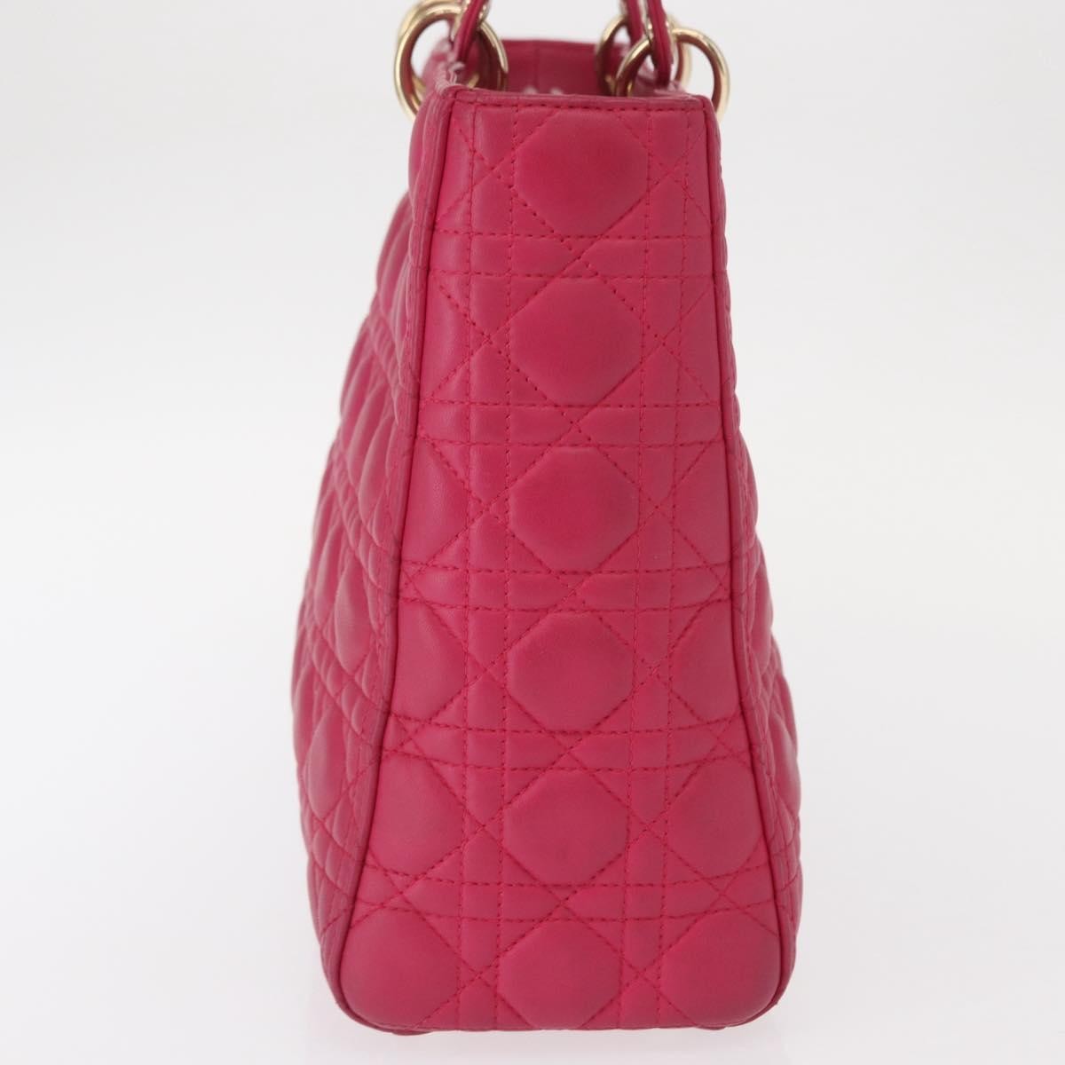 Christian Dior Lady Dior Bag Cannage Quilt Lambskin, PINK, LEATHER, Handbag
