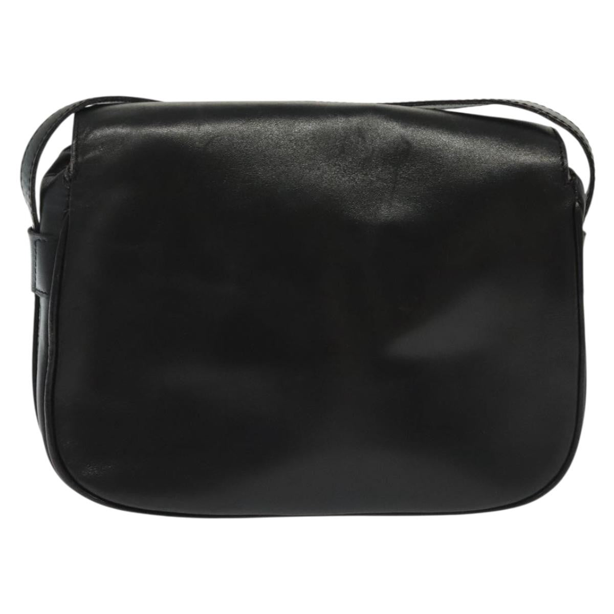 Celine Vintage Triomphe Shoulder Bag Leather, BLACK, LEATHER, Shoulder bag