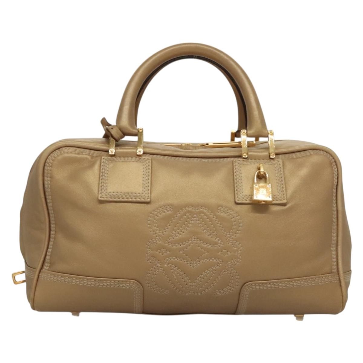 Loewe Amazona Bag Leather, GOLD, LEATHER, Handbag