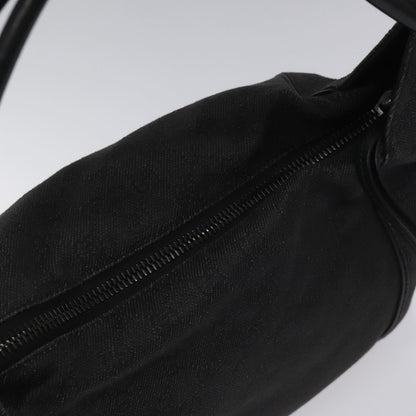 Gucci Vintage Shoulder Bag GG Canvas and Leather, BLACK, CANVAS, Shoulder bag