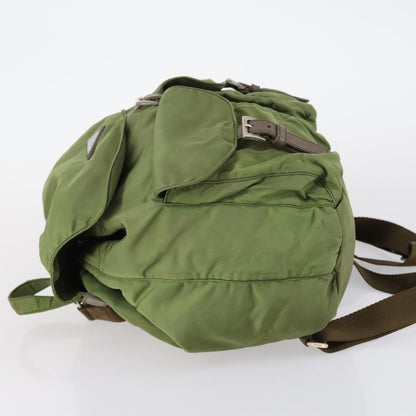 Prada Double Front Pocket Backpack Tessuto, KHAKI, NYLON, Backpack