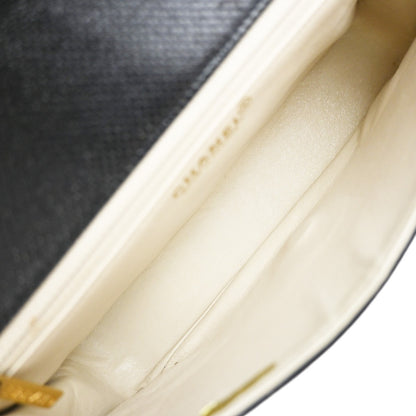 Chanel Flap shoulder Bag Leather, BLACK, LEATHER, Shoulder bag