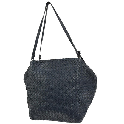 Bottega Veneta Zip Cube Messenger Intrecciato Nappa, NAVY, LEATHER, Shoulder bag