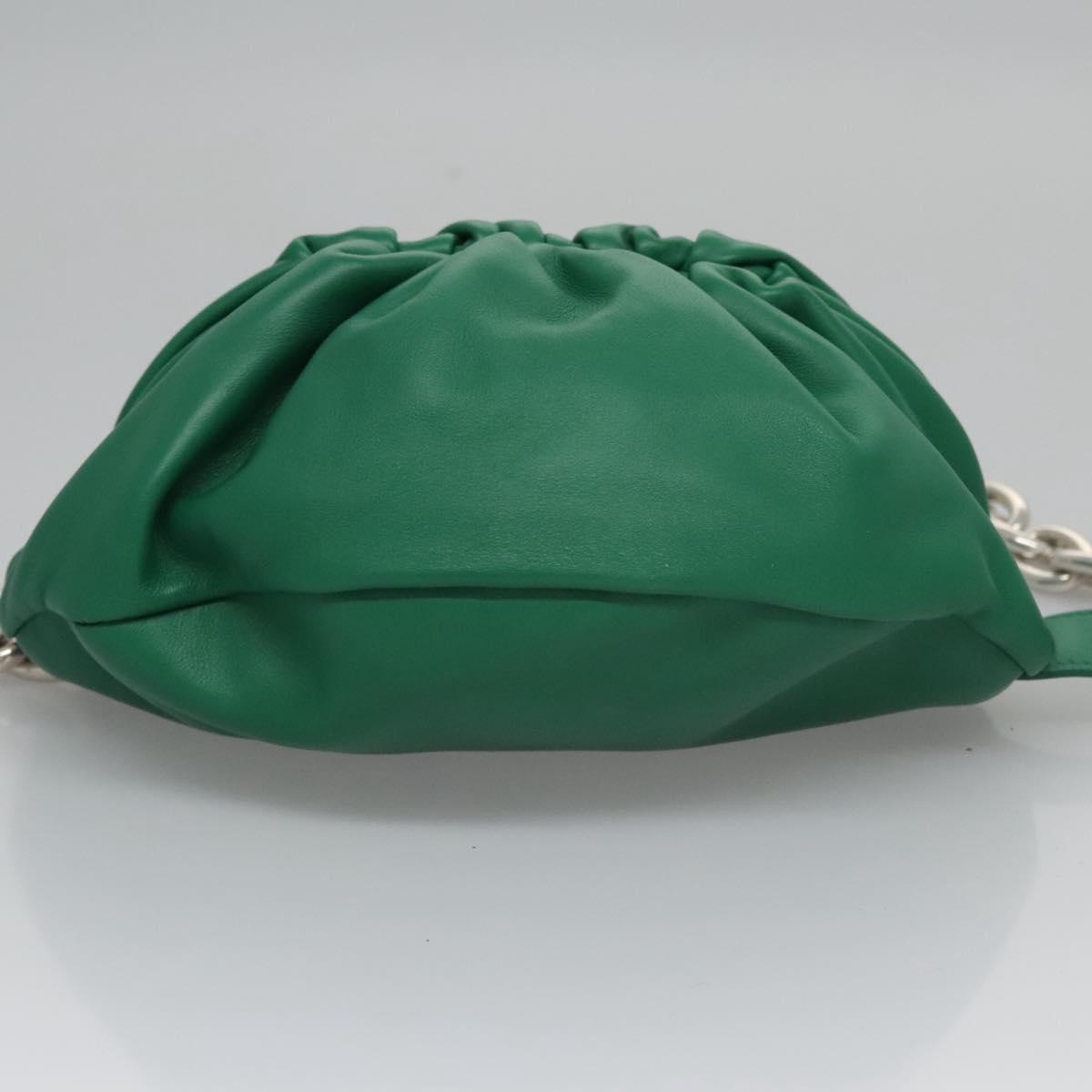 Bottega Veneta The Chain Pouch Leather, GREEN, LEATHER, Clutche & pouche