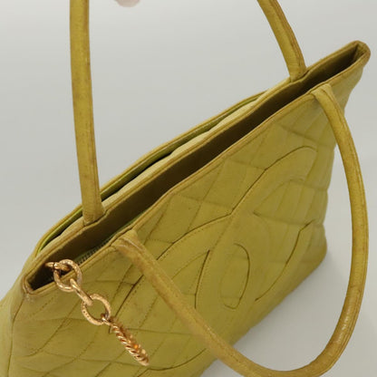 Chanel Medallion Tote Quilted Caviar, YELLOW, LEATHER, Tote bag